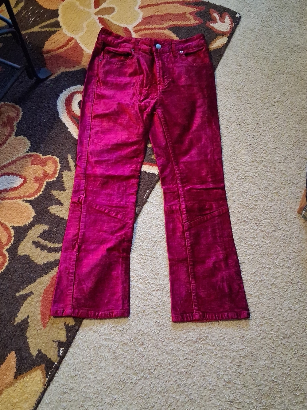 Free People Deep Magenta Velvet Pants